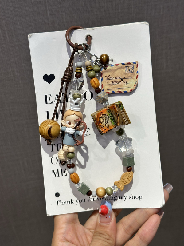 Original Bubble Homezsiga Archery Person Changed the Baby High-End Wooden Magic Book Mobile Phone Chain Bag Hanging Keychain