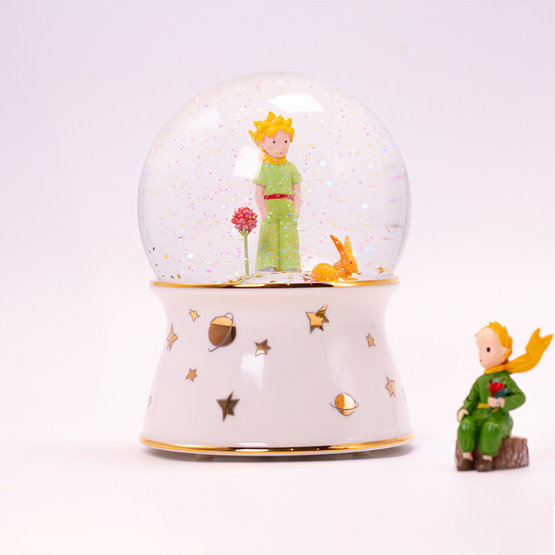 Little Prince Crystal Ball Co-branded Peripheral Music Box Music Box Christmas Gift Couple Birthday Gift Box Boy Girl