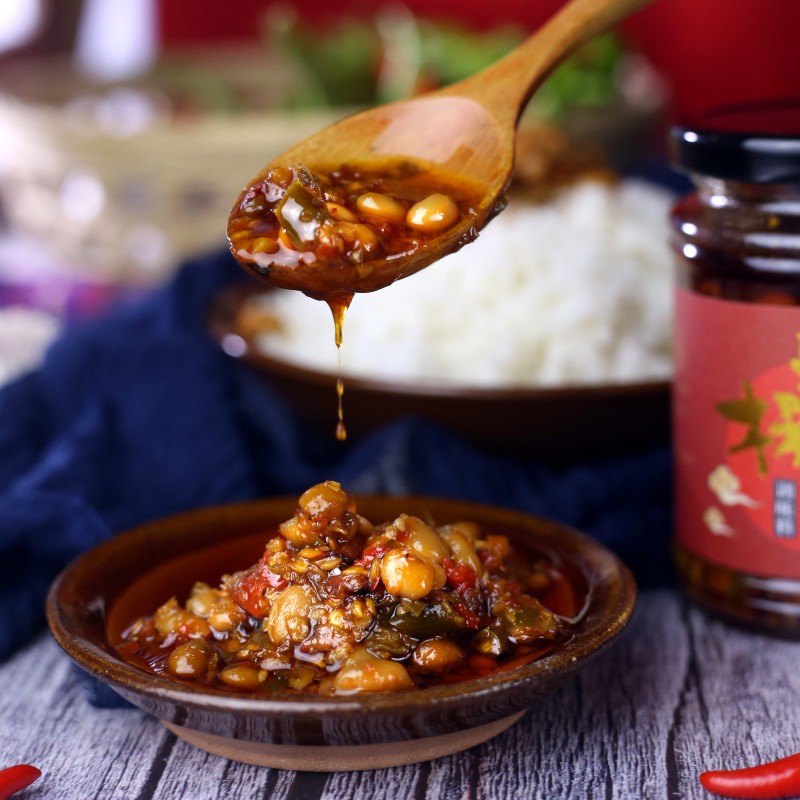 Chopped Pepper Bean Sauce Farmhouse Style Bean Bean Sauce Ginger Chili Pepper Bibimbap Mixed Noodle Water Bean Bean Spicy Bean Drum