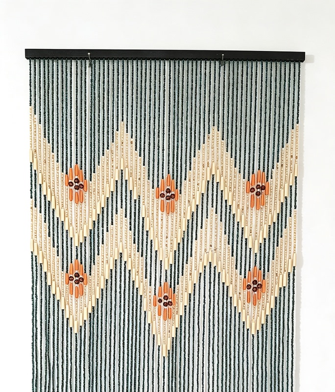 Factory Direct Sales Antique-Style Partition Wooden Bead Feng Shui Short Door Curtain in Stock