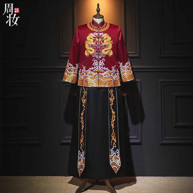 Men's Xiuhe Clothing Heavy Industry Pan Jinxiu Chinese Wedding Groom Toast Clothes 2022 New Ancient Clothes Welcome Clothes
