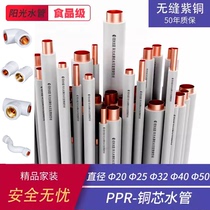 Sunshine ppr copper pipe plastic copper core pipe accessories home decoration copper high-end hot melt copper plastic pipe tap water pipe