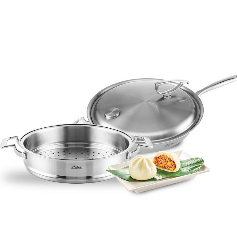 Antec Antiq kitchen household fashion light luxury baningbird series with little oil smoke without coating 32 fried pan