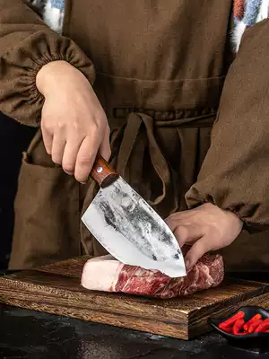 Qiao Zheng handmade forged kitchen knife Stainless steel slicing knife Kitchen household knife Cutting fruit knife paring knife meat cleaver