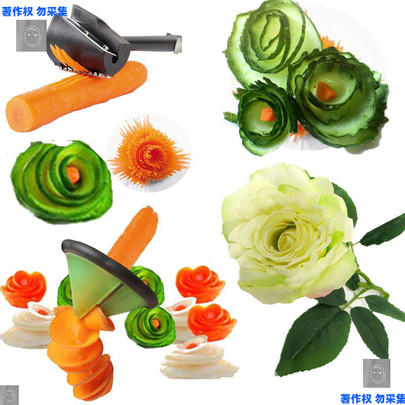Fruit and vegetable creative platter tool vegetable salad roll flower maker carving cucumber radish spiral slicer cut pattern