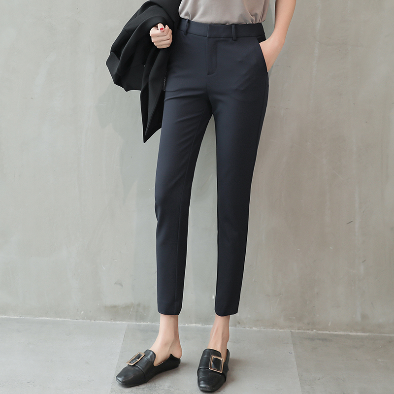 Net Red Western Dress Pants Woman 2022 Summer High waist Career work 90% Pants Small Foot Smoke Tube Straight Silo Western Pants Woman