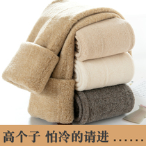 600g lengthened version pants woman tall outside wearing extra-long pantyhose super thick cotton warm beating bottom pants autumn winter plus suede