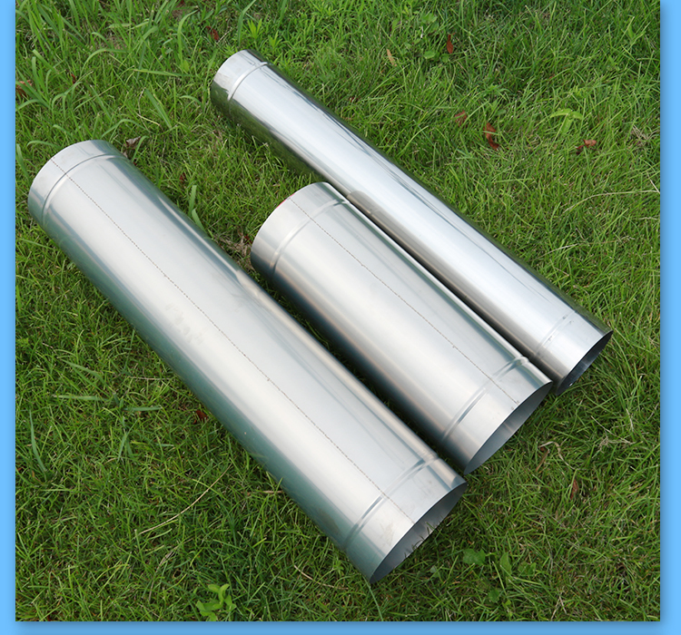 Thickened Stainless Steel Chimney Pipe, 50cm Long, for Wood-Burning Stoves, Household Boilers, Exhaust and Smoke Pipe, Elbow, Rain Cap