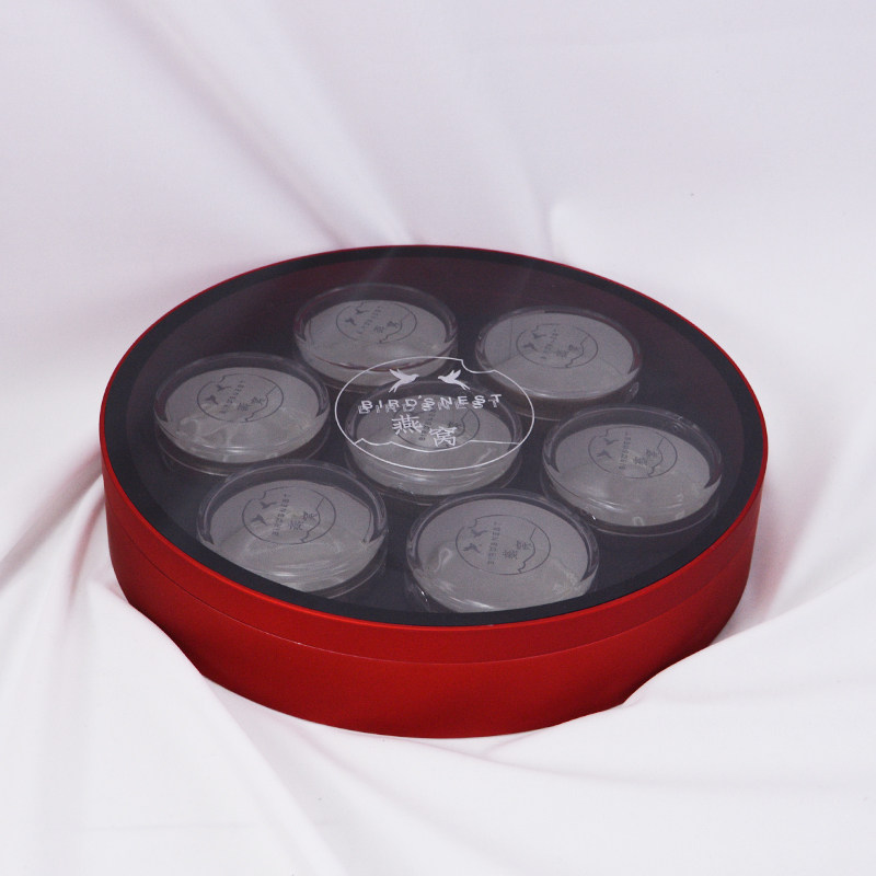 Птичье гнездо пакет 燕窝空盒子通用定制亚克力透明内盒滋补圆形红色100克装包装礼盒