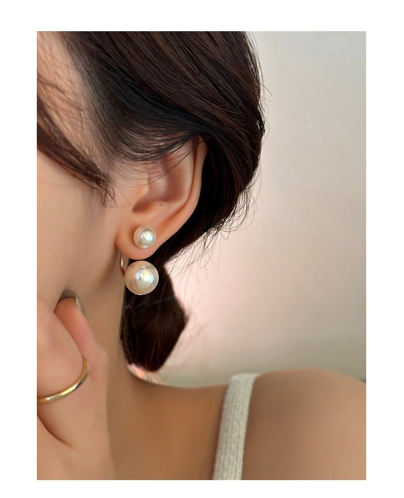 S925银针珍珠耳环女2025新款爆款气质耳钉小众设计感高级两戴耳饰详情1