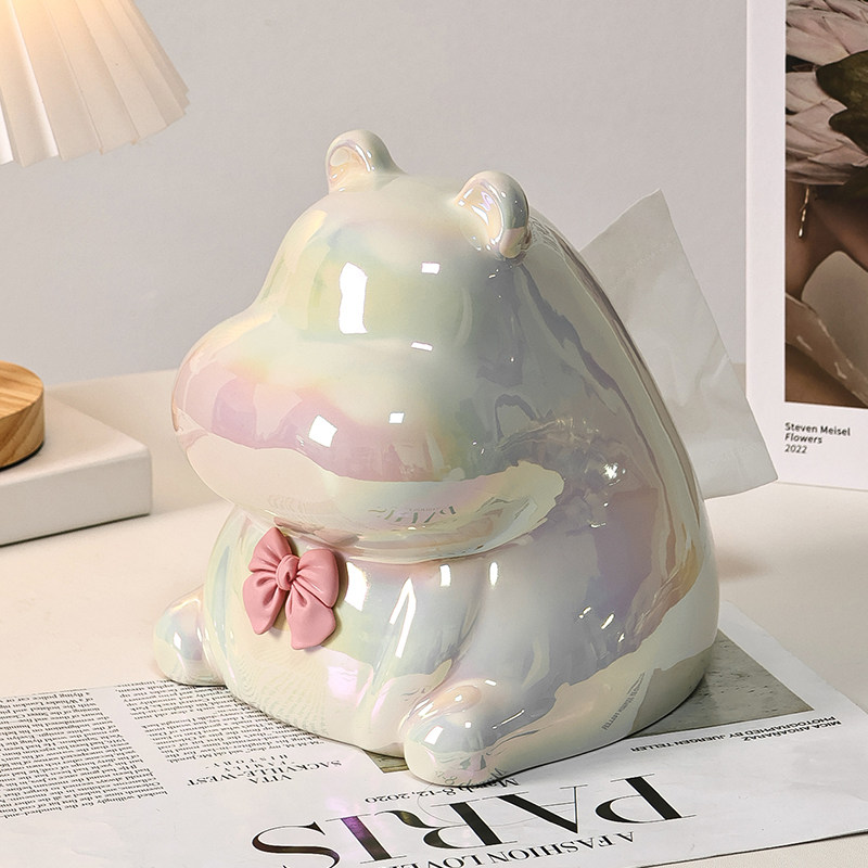 2023 new ceramic crammy paper boxes Creative high-end light lavish home living room tea table High feeling high face value paper towels box-Taobao