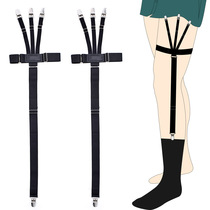 European and American positive dress white collar male and female Glong hanging socks with dual-use shirt non-slip clamping socks fixing lifting universal strap