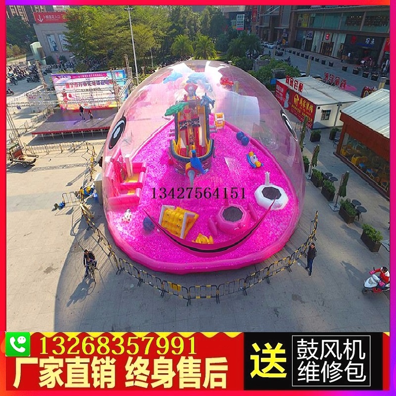 Outdoor Large Inflatable Transparent Whale Island Paradise Children's Pink Cute Pig Crystal Palace Mouse Million Ocean Ball Paradise - Taobao