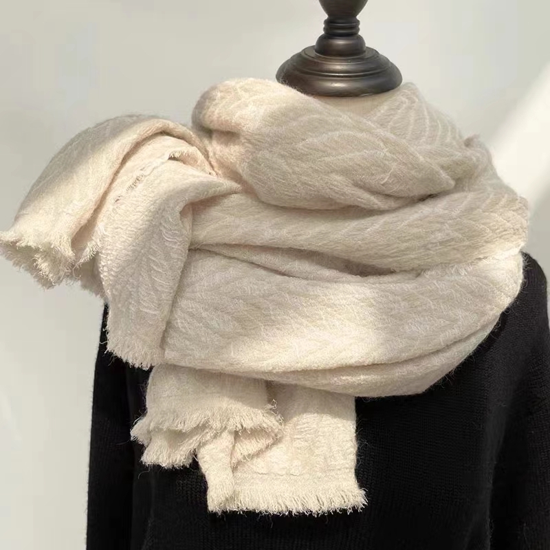 (Top Extravagant) France DUDG autumn and winter women's stylish double-sided thickened cashmere scarves long and warm dual-use surrounding neck-Taobao