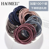 100 rễ móng đáy tóc ban nhạc cao su tóc phụ kiện tóc vòng bao da tóc dây hoang dã đầu dây da đen trường hợp - Phụ kiện tóc dây buộc tóc cổ trang