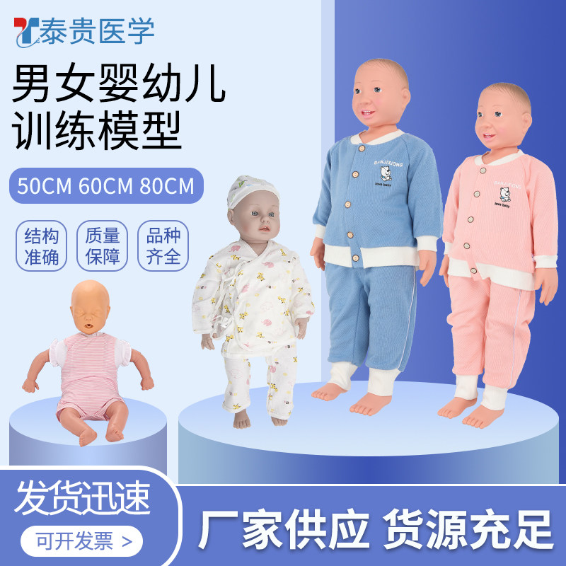 泰贵医学 仿真男女婴幼儿模型50cm60cm80cm娃娃照护专业职业技能培定考核