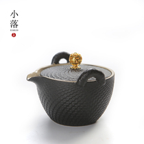 Three Cai Cover Bowl Tea Bowl Single Large Number Tea Cup Ceramic Black Pottery Creative Day Style Brief Home Puer Black Tea Flushing