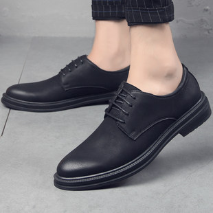 Autumn youth casual leather shoes men's British style leather business dressing shoes fashion suit small leather shoes men
