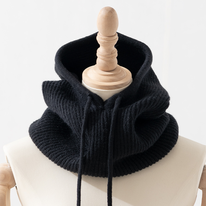 Scarf for Women, Autumn and Winter, Hooded Neck Warmer, Dual-Use Integrated Neck Cover, Thickened and Warm, Unisex Knitted Pullover Hat, Age-Reducing