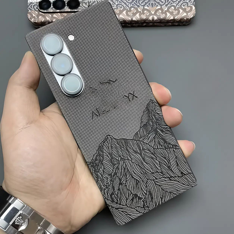 Samsung W26 Full Coverage Protective Film Zfold7 Diamond Pattern Back Film Plain Leather Suitable for Fold6 Anti-Drop Film W25 Frame Film Fold5 Personalized W24 Back Film W23 Back Cover Sticker Fold4 Center Axis Film