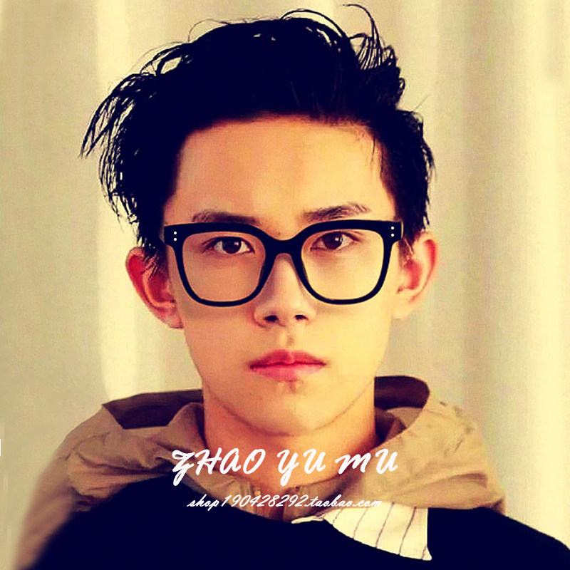 Black frame glasses female element face artifact Korean version large frame round face myopia mirror female eye frame Sydney same glasses frame