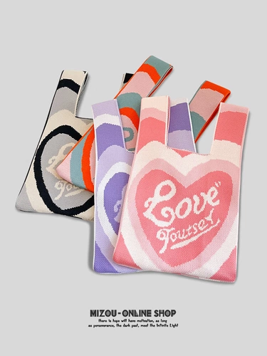 Розовая модная трикотажная сумка через плечо, популярно в интернете