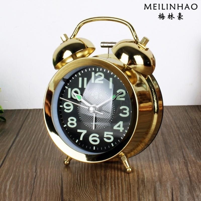 Shanghai Old-Fashioned Mechanical Alarm Clock with Super Loud Sound, Horseshoe-Shaped Clock, Wind-Up Retro Nostalgic Metal Movement Creative Alarm Clock