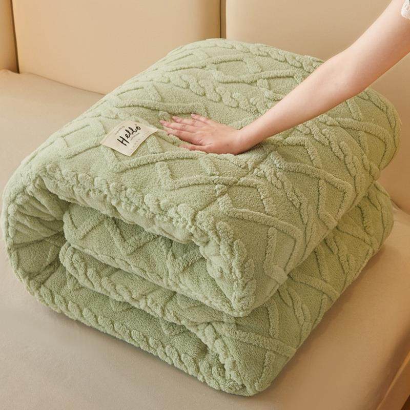 Winter Quilted Warm Thickened Autumn Winter Milk Suede Lamb Flannel Quilt Student Dormitory Single Afternoon Nap Cover Blanket-Taobao