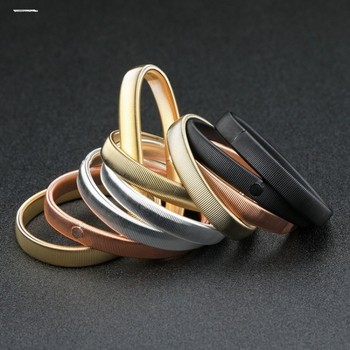 French-Style Shirt Cuff Metal Spring Bracelet Shirt Cuff Fixing Ring Black Versatile Cufflink Elastic Arm Ring