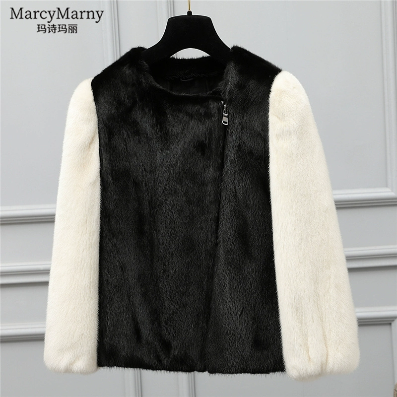 Marsh Marie 2020 áo khoác lông chồn đầy đủ sang trọng nữ ngoài mùa ngắn - Faux Fur