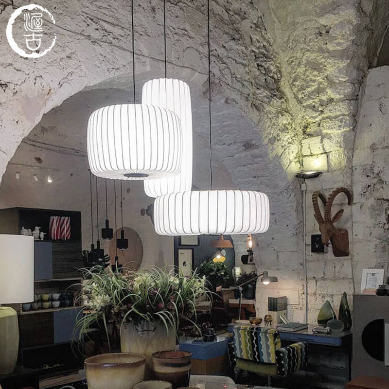 (Silk) Japanese restaurant chandelier living room bedroom wabi-sabi lamp modern silk designer chandelier