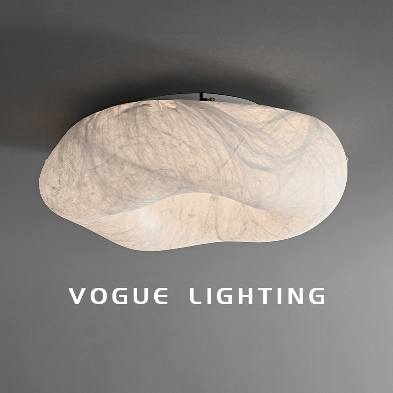 [Cloud] Wabi-Sabi Style Ceiling Lamp, Handmade Silk Living Room Entrance Hallway Lamp, Japanese Design Bedroom Study Lamp