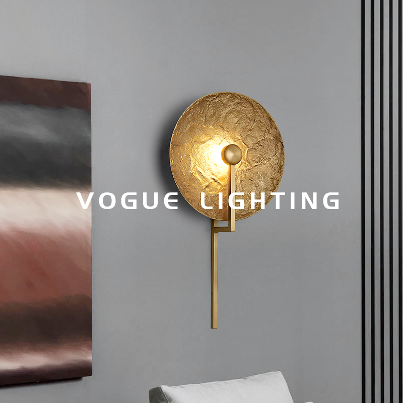 (Rujian) New Chinese style wall lamp all copper creative light luxury bedroom led bedside lamp TV background wall lighting