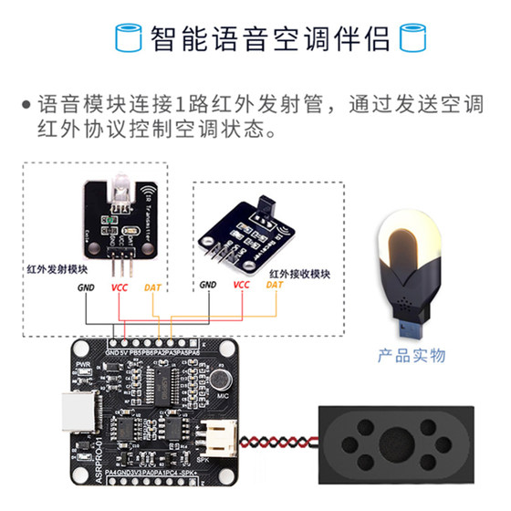 ASRPRO 음성 인식 모듈 직렬 포트 원클릭 다운로드 AI 오프라인 음성 개발 보드 Tianwen 학습 모듈