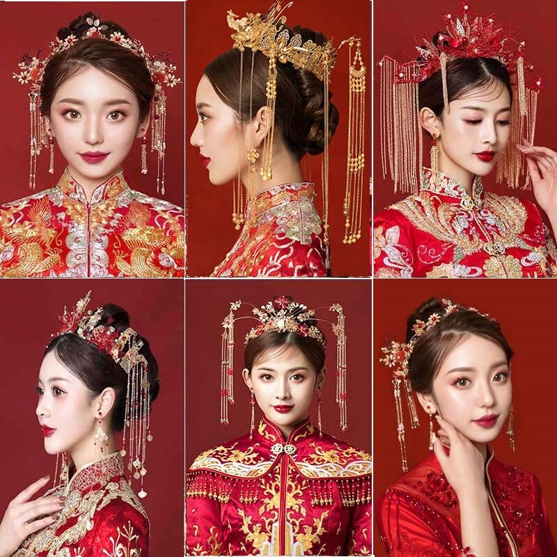 Xiuhe Headjewelry bride 2022 new Xiuhe Wedding Chinese Wedding Atmosphere Fengyu Crown Hair Shake Crown Accessories