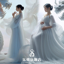 AI Dragon Year New Pregnant Woman Photo Costumes Movie THEME FAIRY QI WHITE SNOW-SPUN GOWN PREGNANCY MOMMY ART PHOTO CLOTHING