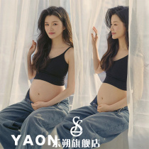 Maternity photos clothing photo studio Korean style lazy atmosphere fashionable pregnant mothers big belly art photos photography clothes