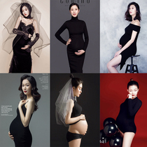  Pregnant women photography clothing new black studio maternity clothing personality photo photo clothing pregnant women photo photo clothing