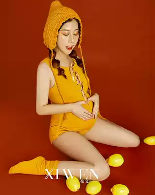 Pregnant women's photography clothing new Japanese small fresh jumpsuit Pregnant women's photo clothing photo studio photo Christmas theme