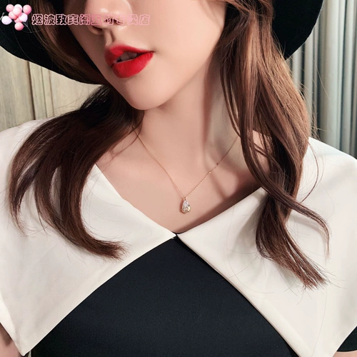 Ожерелье, универсальная цепочка до ключиц, изысканный стиль, французский стиль, простой и элегантный дизайн, яркий броский стиль, микроинкрустация