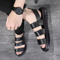 Roman Sandals Mens 2022 Summer New Genuine Leather Casual Trends 100 Hitch Youth Cool Drag Mens Beach Cool Leather Shoes