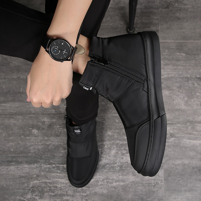 Snow boots men's winter plus velvet warm snow cotton men's shoes waterproof non-slip bread shoes men's thickened Northeast cotton shoes