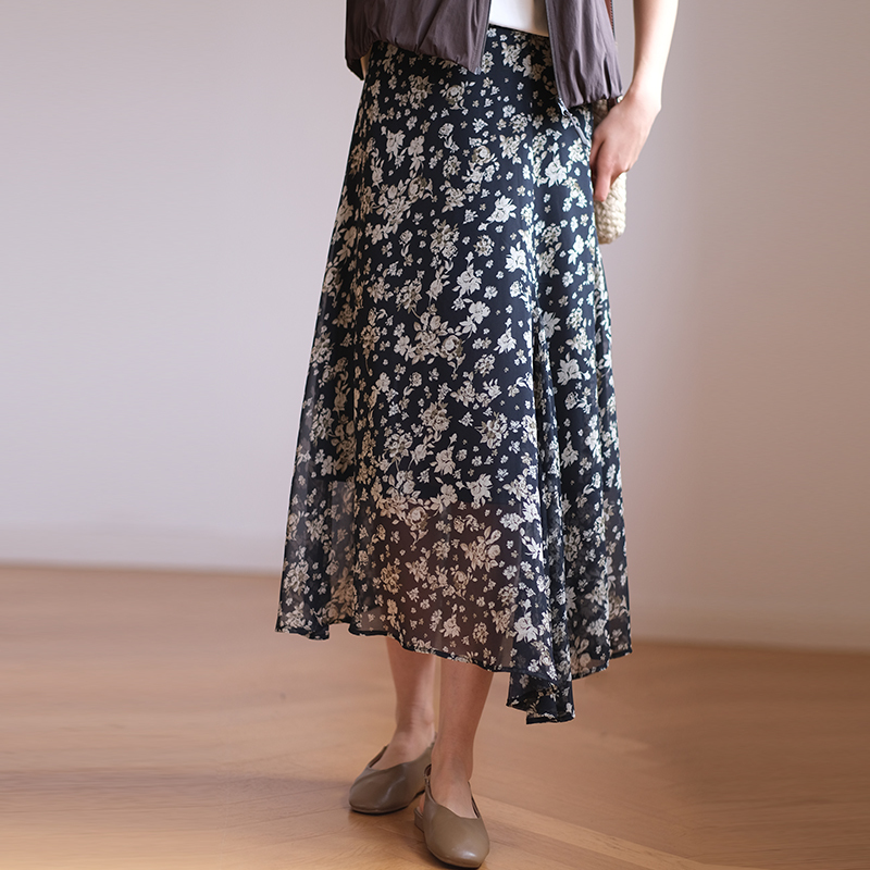 Naihe New Product a Asymmetrical Floral Skirt Nw61Qq1642 Naihe New Product a Asymmetrical Floral Skirt Nw61Qq1642