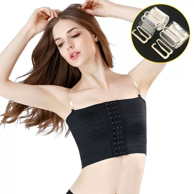 . Corset sinh viên quấn corset cos người đàn ông vô hình mỏng thoáng khí rỗng les đồ lót nữ băng thu nhỏ vú siêu - Sau sinh