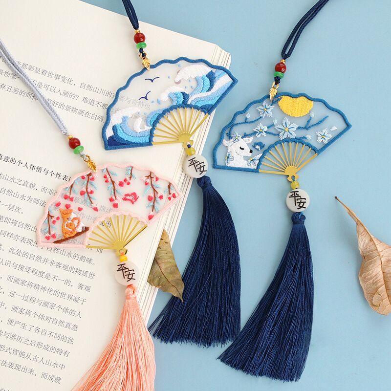 Embroidered Diy Material Bag Handmade Self-Embroidered Material Bag Ancient Wind Su Embroidery Bookmark Embroidered Embroidered with boyfriend Ping An Fook