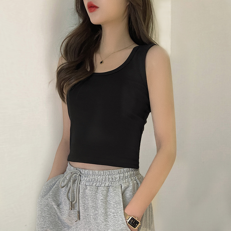 Pure Cotton Camisole for Women, Summer Suit Inner Layer, Sleeveless Tank Top for Outer Wear, ins Trendy Crop Top for Hot Girls
