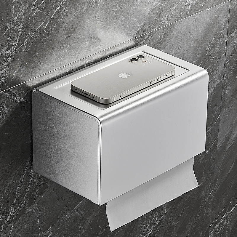 Waterproof tissue box space aluminum toilet pumps and bathroom toilet roll-out carton wall-mounted punch-free
