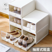 Eighties Japanese style drawer shoe box organizer transparent shoe organizer dustproof aj sneaker shoe box