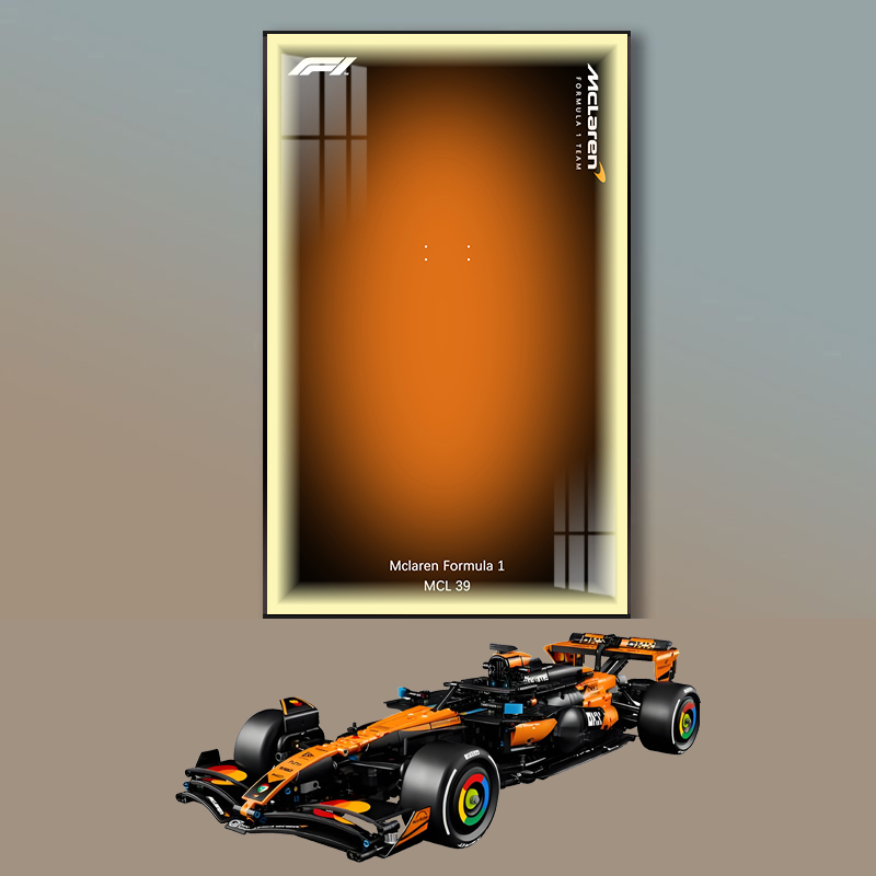 Suitable for Building Blocks 42228 Mclaren Mcl39 Formula F1 Building Blocks Wall-Mounted Photo Frame Storage Display Hanging Board Frame