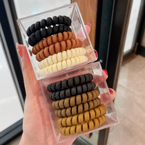 Frosted telephone line Hairband female Korean ins head rope net Red simple leather case tie hair rubber band hair rope headdress